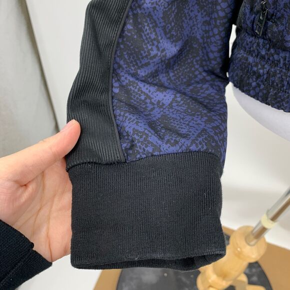 Athleta Brooklyn Track Bomber Jacket Women S Small Midnight Python Zipped Pocket - Picture 4 of 15
